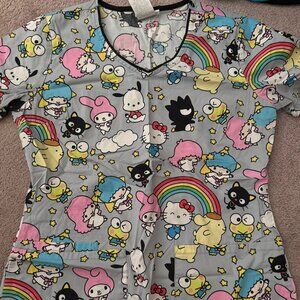 Hello kitty scrub top xs extra small